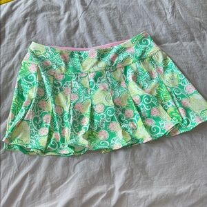 NWOT Lilly Pulitzer Floral Green and Pink Women's Tennis Pickleball Skirt size M